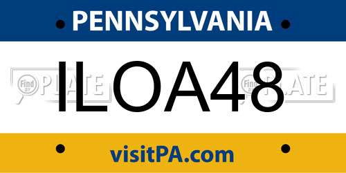 ILOA48 Pennsylvania License Plate