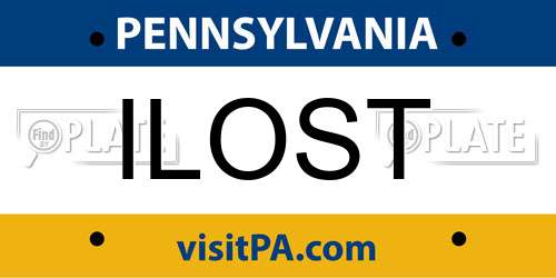 ILOST Pennsylvania License Plate