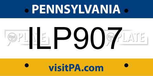 ILP907 Pennsylvania License Plate