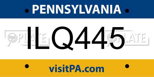 ILQ445 Pennsylvania License Plate