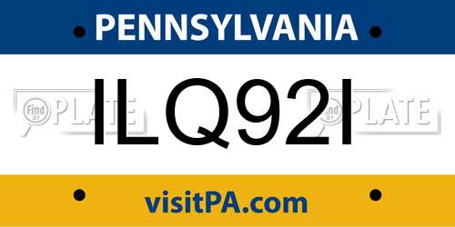 ILQ92I Pennsylvania License Plate