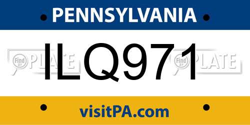 ILQ971 Pennsylvania License Plate