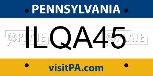 ILQA45 Pennsylvania License Plate