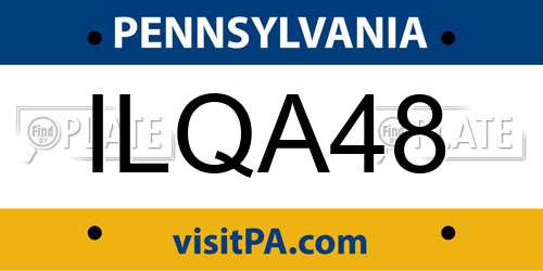 ILQA48 Pennsylvania License Plate