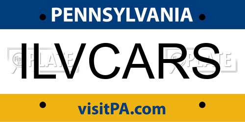 ILVCARS Pennsylvania License Plate