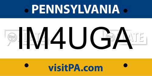 IM4UGA Pennsylvania License Plate