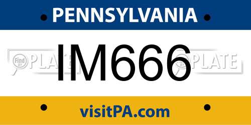 IM666 Pennsylvania License Plate