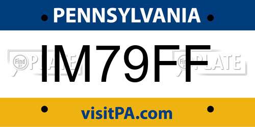IM79FF Pennsylvania License Plate