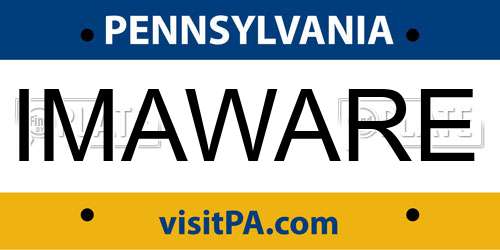 IMAWARE Pennsylvania License Plate