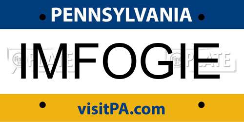 IMFOGIE Pennsylvania License Plate