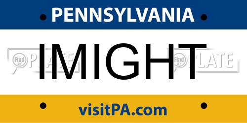 IMIGHT Pennsylvania License Plate