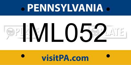 IML052 Pennsylvania License Plate