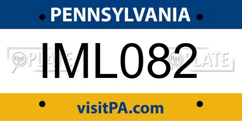 IML082 Pennsylvania License Plate
