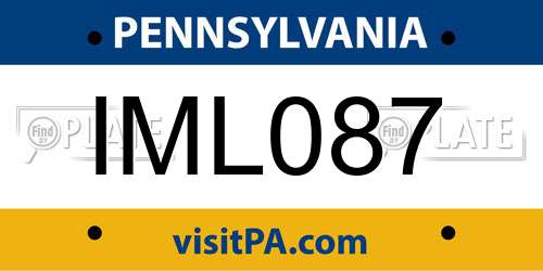IML087 Pennsylvania License Plate