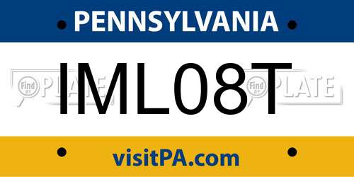IML08T Pennsylvania License Plate