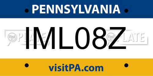 IML08Z Pennsylvania License Plate