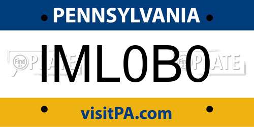 IML0B0 Pennsylvania License Plate