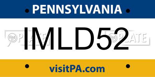 IMLD52 Pennsylvania License Plate