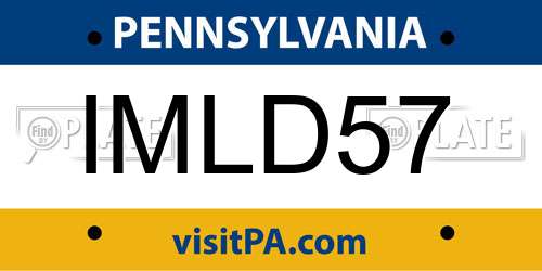 IMLD57 Pennsylvania License Plate