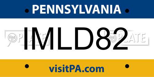 IMLD82 Pennsylvania License Plate