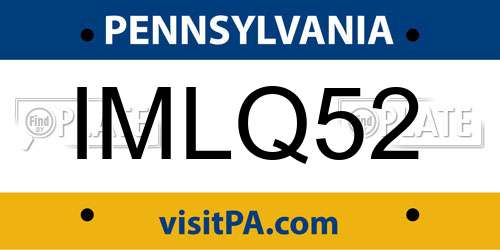 IMLQ52 Pennsylvania License Plate