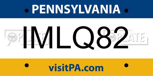 IMLQ82 Pennsylvania License Plate