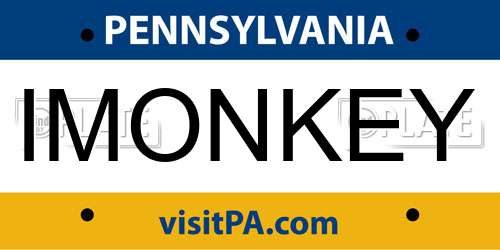 IMONKEY Pennsylvania License Plate
