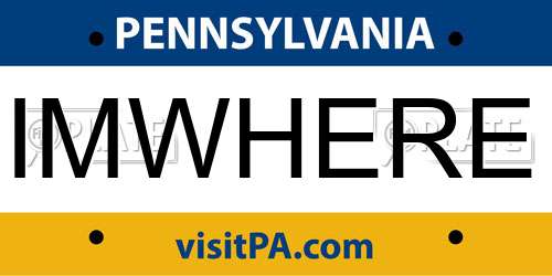 IMWHERE Pennsylvania License Plate