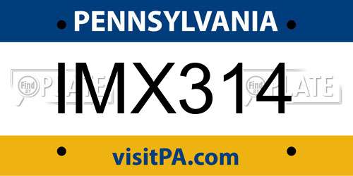IMX314 Pennsylvania License Plate
