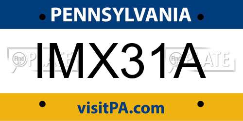 IMX31A Pennsylvania License Plate