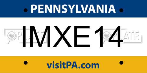 IMXE14 Pennsylvania License Plate