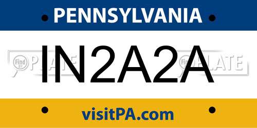 IN2A2A Pennsylvania License Plate