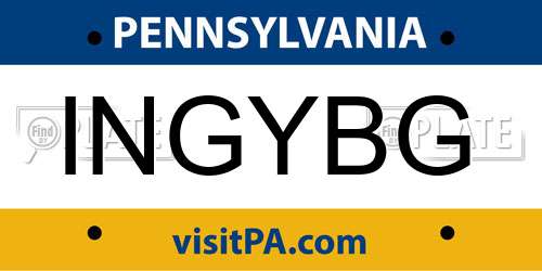 INGYBG Pennsylvania License Plate