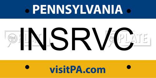 INSRVC Pennsylvania License Plate
