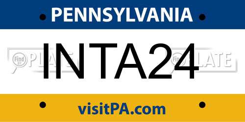 INTA24 Pennsylvania License Plate