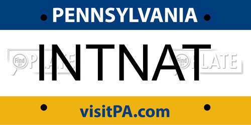INTNAT Pennsylvania License Plate