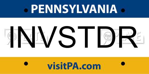 INVSTDR Pennsylvania License Plate