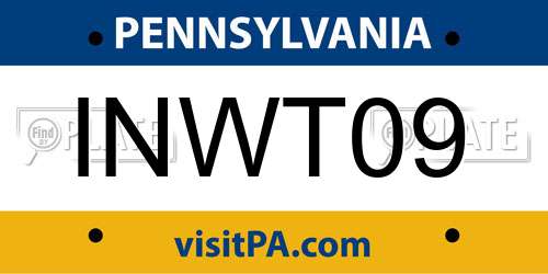 INWT09 Pennsylvania License Plate