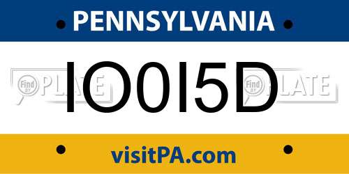 IO0I5D Pennsylvania License Plate