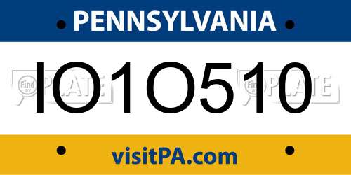 IO1O510 Pennsylvania License Plate