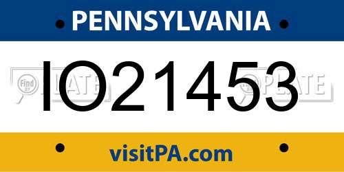 IO21453 Pennsylvania License Plate
