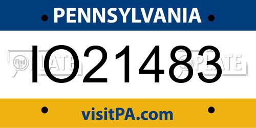 IO21483 Pennsylvania License Plate