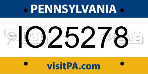 IO25278 Pennsylvania License Plate