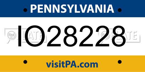 IO28228 Pennsylvania License Plate