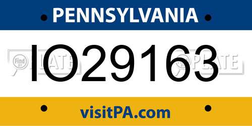 IO29163 Pennsylvania License Plate