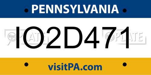 IO2D471 Pennsylvania License Plate