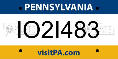 IO2I483 Pennsylvania License Plate