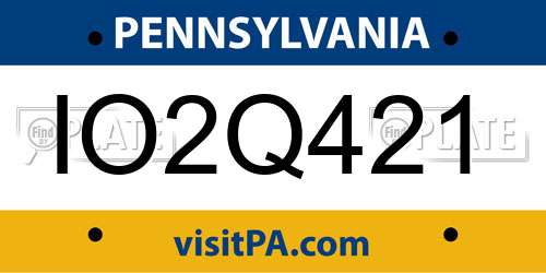 IO2Q421 Pennsylvania License Plate
