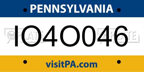 IO4O046 Pennsylvania License Plate