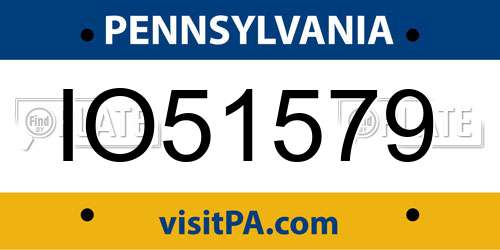 IO51579 Pennsylvania License Plate
